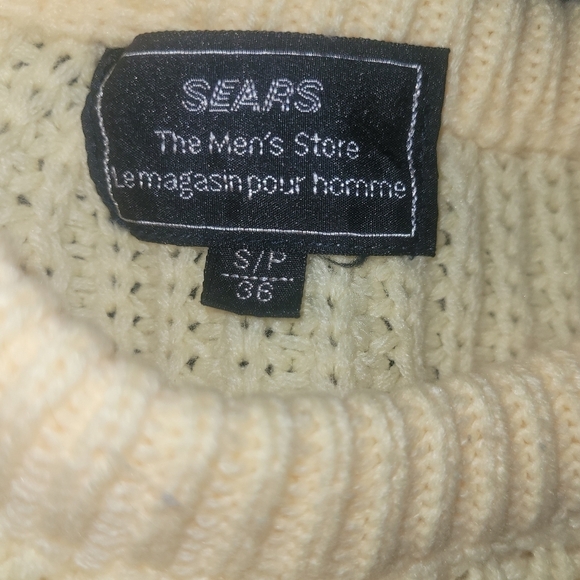 Sears Vintage Yellow Knit Mens Sweater S - Picture 5 of 5